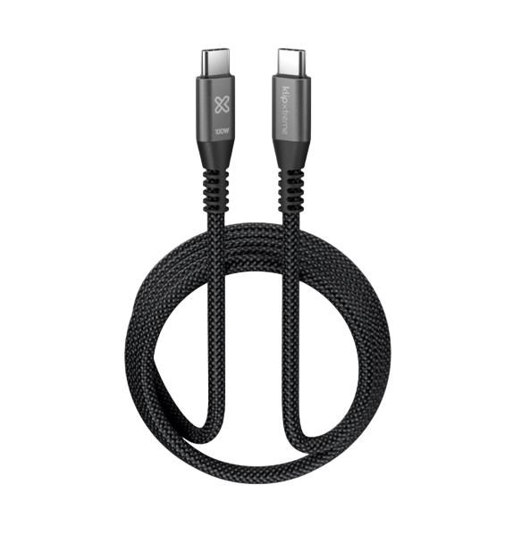 CABLE KLIPXTREME KX POWER GO 550 KX USB-C CABLE 100W 480MBPS 6FT3M BRAIDED (KAC-550-10FT)