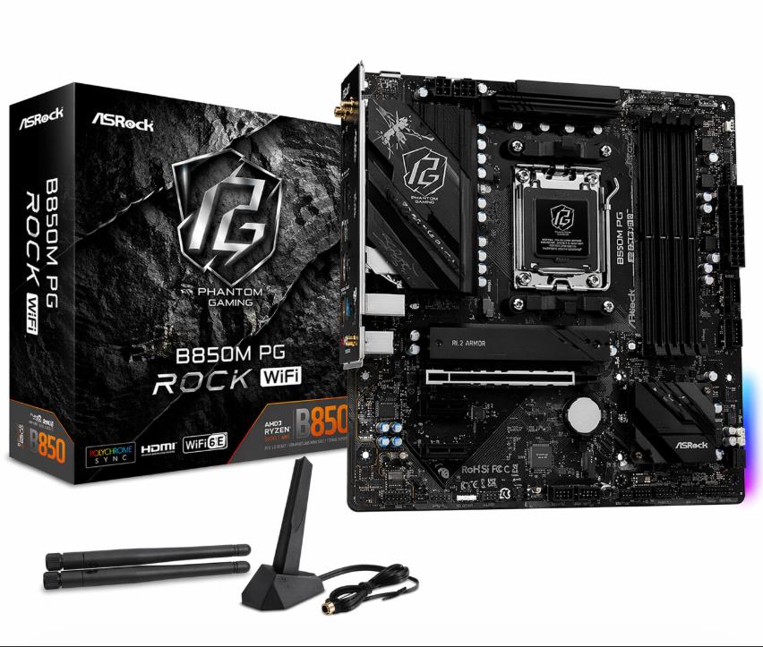 MB (AM5) ASROCK B850M ROCK WIFI DDR5 DDR5 (MB-B850M ROCKWIFI)(90-MXBU70-A0UAYAZ)