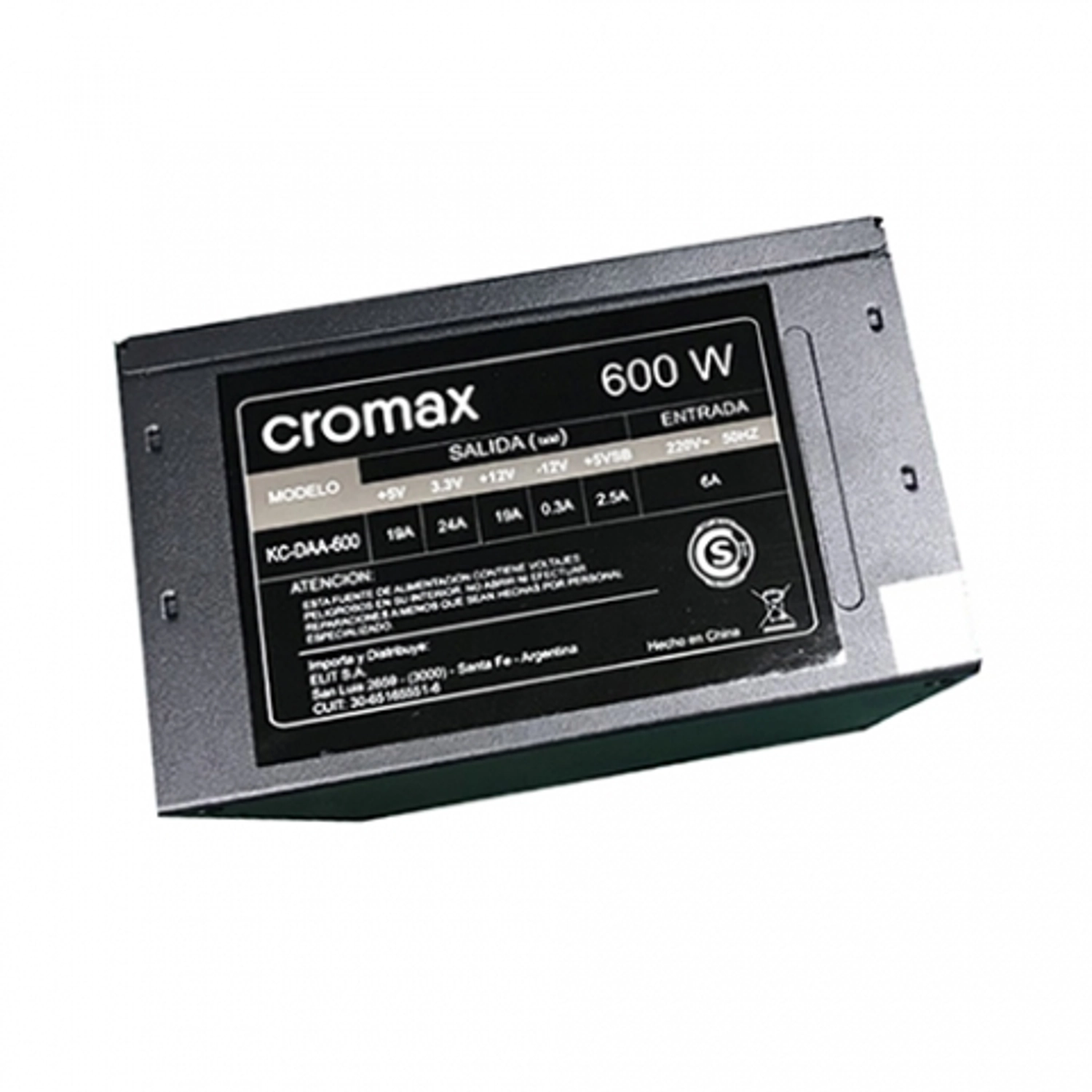FUENTE CROMAX KC-DDA-600 600W STANDARD ATX FIJO