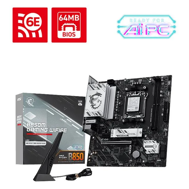 MB MSI AM5 B850M GAMING WIFI6E DDR5 BOX M-ATX