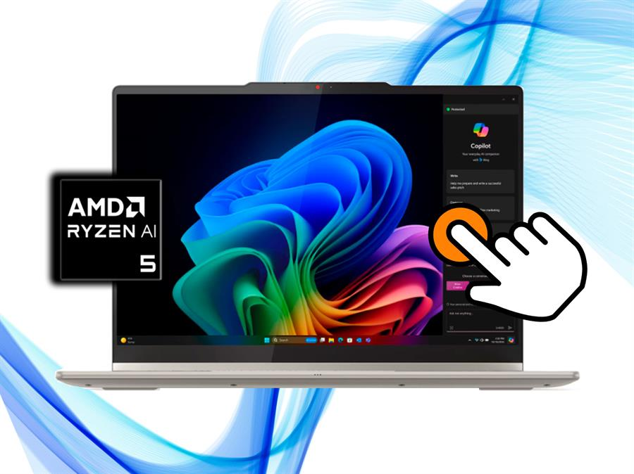 NOTEBOOK LENOVO YOGA 7 14AKP10 2-IN-1 AMD RYZEN™ AI 5 340 512GB SSD 16GB 14" (1920X1200) OLED TOUCHSCREEN WIN11 SEASHELL BACKLIT KEYBOARD FP READER