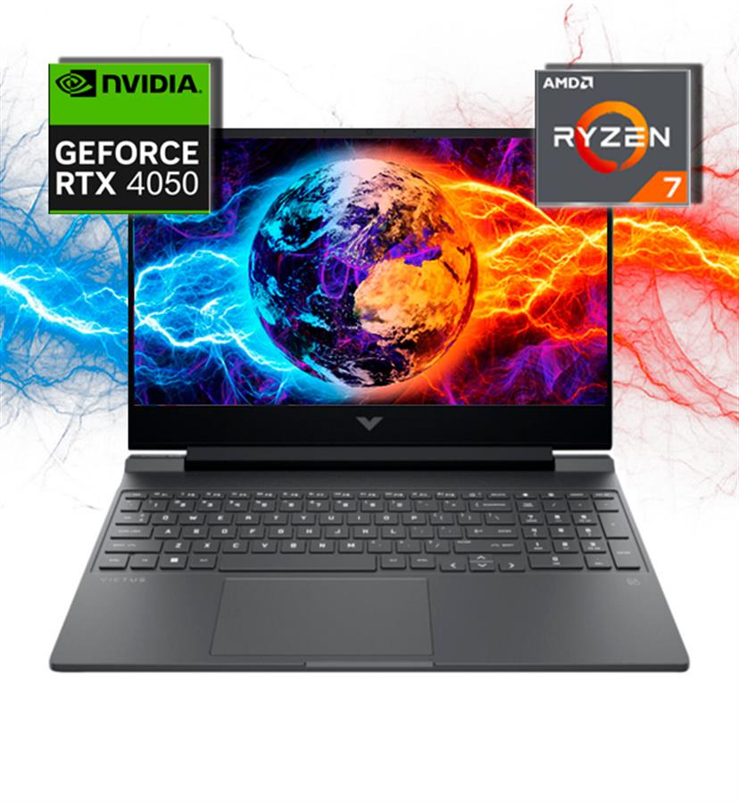 NOTEBOOK GAMER HP VICTUS 15-FB3093 RYZEN™ 7 7445HS 16GB RAM 512GB SSD NVIDIA® RTX 4050 6GB 15.6" FHD BKP25