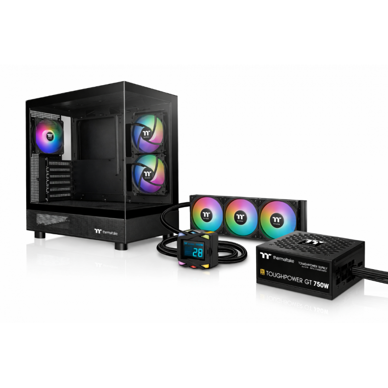 GABINETE C/FUENTE THERMALTAKE VIEW 270 + 750W 80 PLUS GOLD + LA360-S ARGB (FULL KIT)