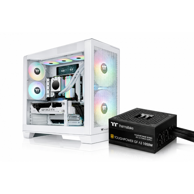 GABINETE C/FUENTE VIEW 390 + 1050W 80 PLUS GOLD (WHITE EDITION)