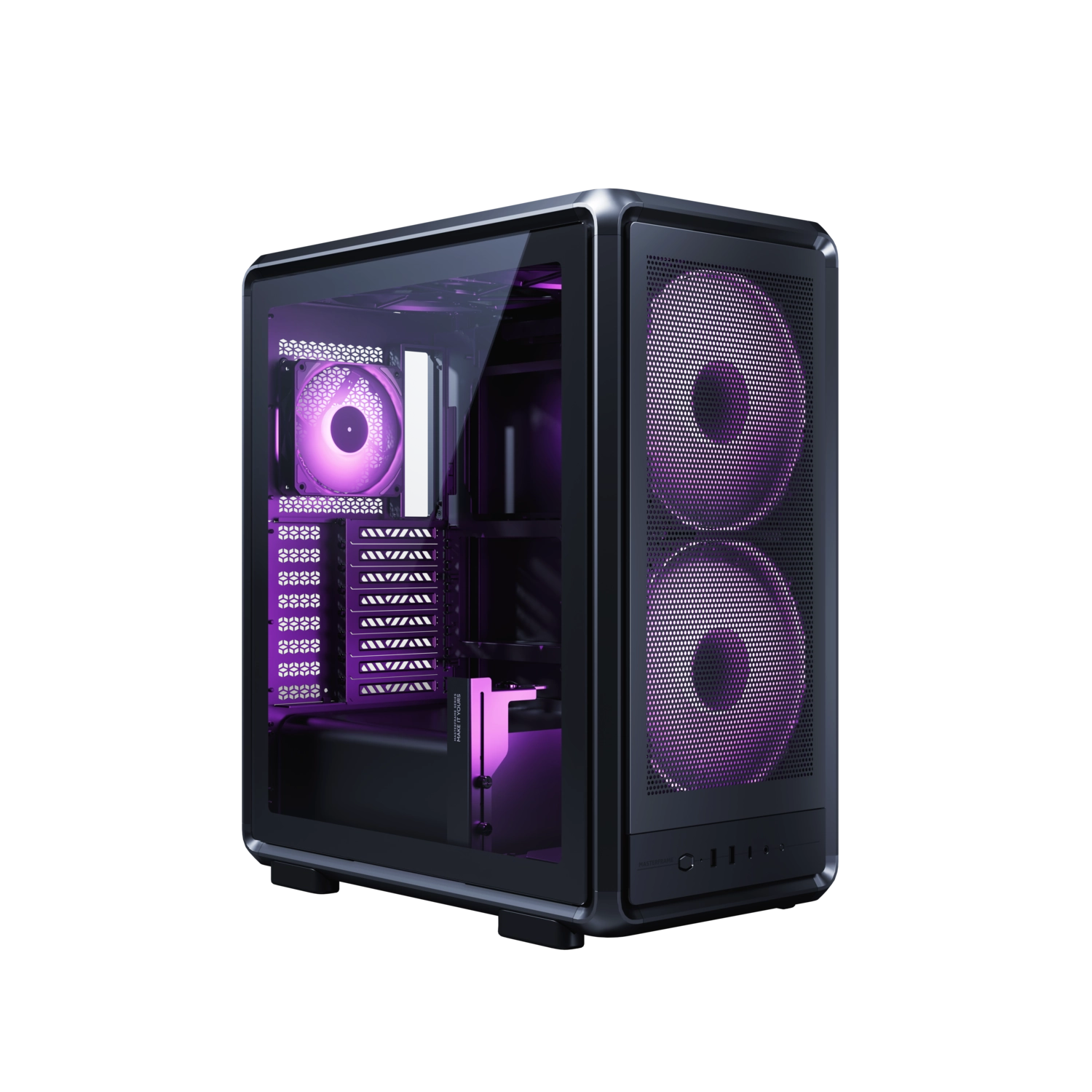 GABINETE COOLER MASTER MASTERFRAME 500 MESH 3 FANS ARGB ALUMINIO MODULAR BLACK S/FUENTE
