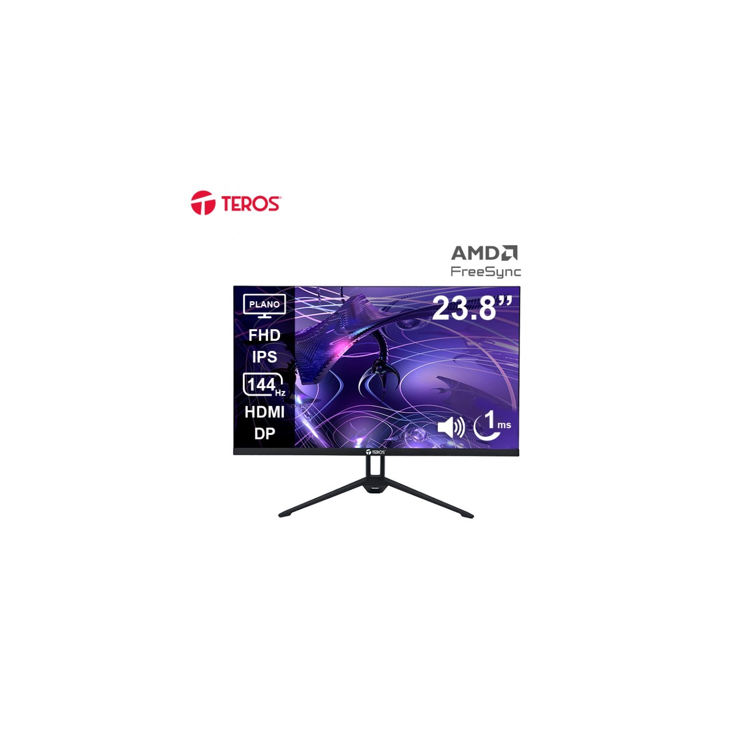 MONITOR TEROS TE-2417S GAMING 23,8" PLANO IPS FHD (1920X1080) 144HZ 1MS FICHA USA