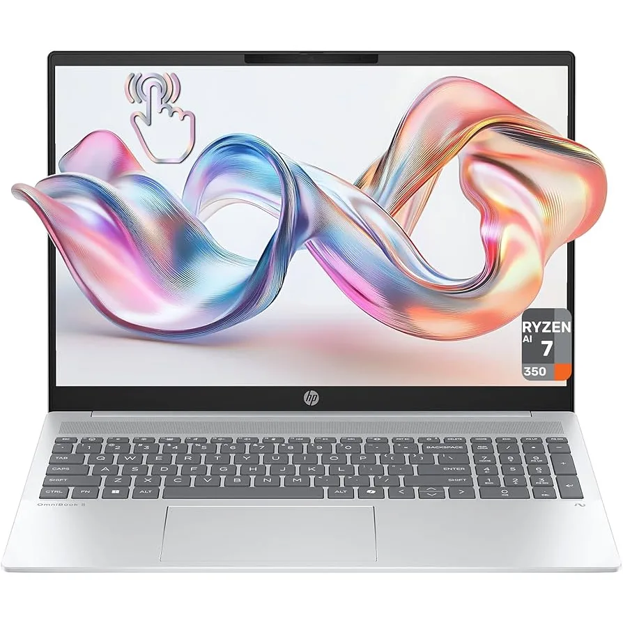 NOTEBOOK HP OmniBook 5 AMD Ryzen AI 7-350 32 GB RAM 1 TB SSD Pantalla táctil de 16" 2K Windows 11 Inglés Plata  BKP26 - Imagen 3