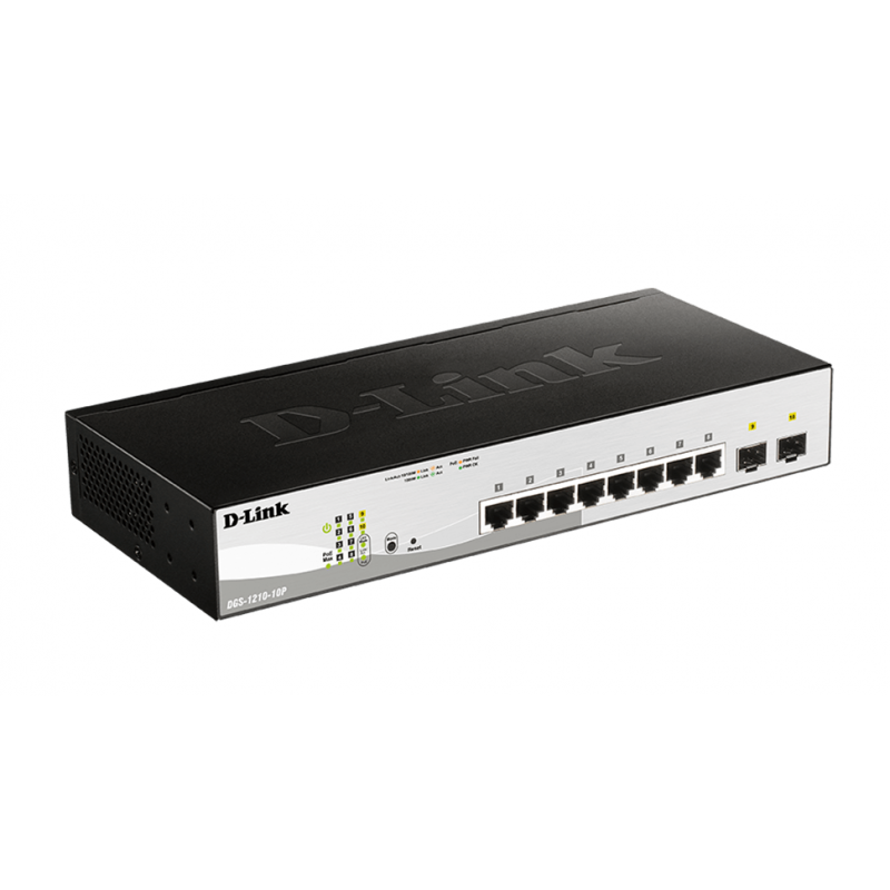 D-LINK SWITCH DGS-1210-10P 8-PORT GIGABIT 2-PORTS SFP POE