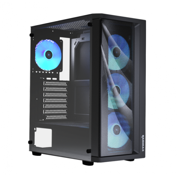 GABINETE GAMER RAIDMAX MESHIAN X922 BLACK ATX TG ARGB
