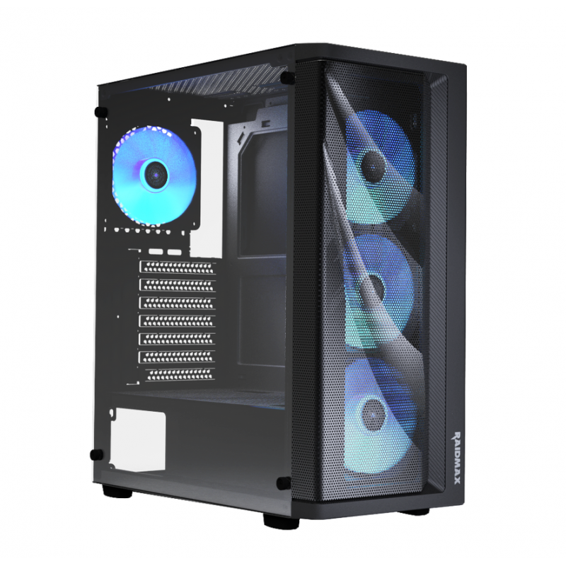 GABINETE GAMER RAIDMAX MESHIAN X922 BLACK ATX TG ARGB