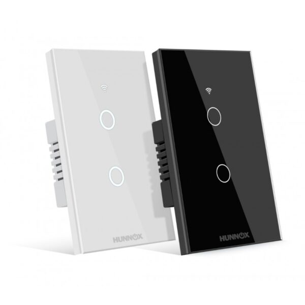 TECLA HUNNOX SMART TACTIL 2 CANALES NEGRO