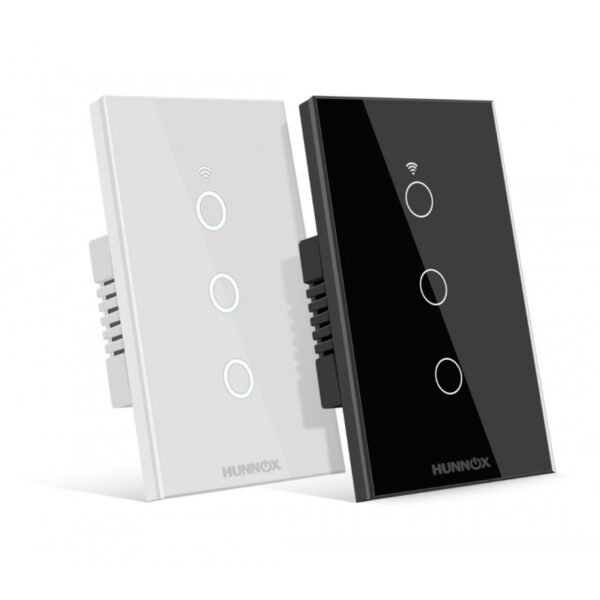 TECLA HUNNOX SMART TACTIL 3 CANALES NEGRO