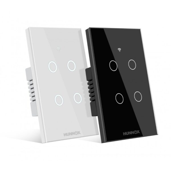 TECLA HUNNOX SMART TACTIL 4 CANALES BLANCO