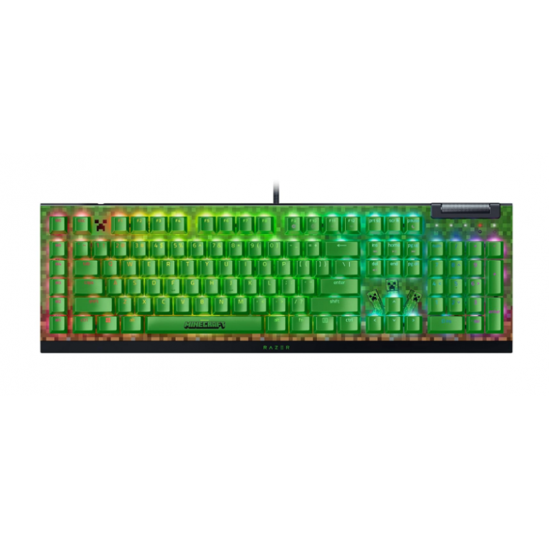 TECLADO GAMER RAZER BLACKWIDOW V4 X MINECRAFT EDITION GREEN-SWITCH US-EN