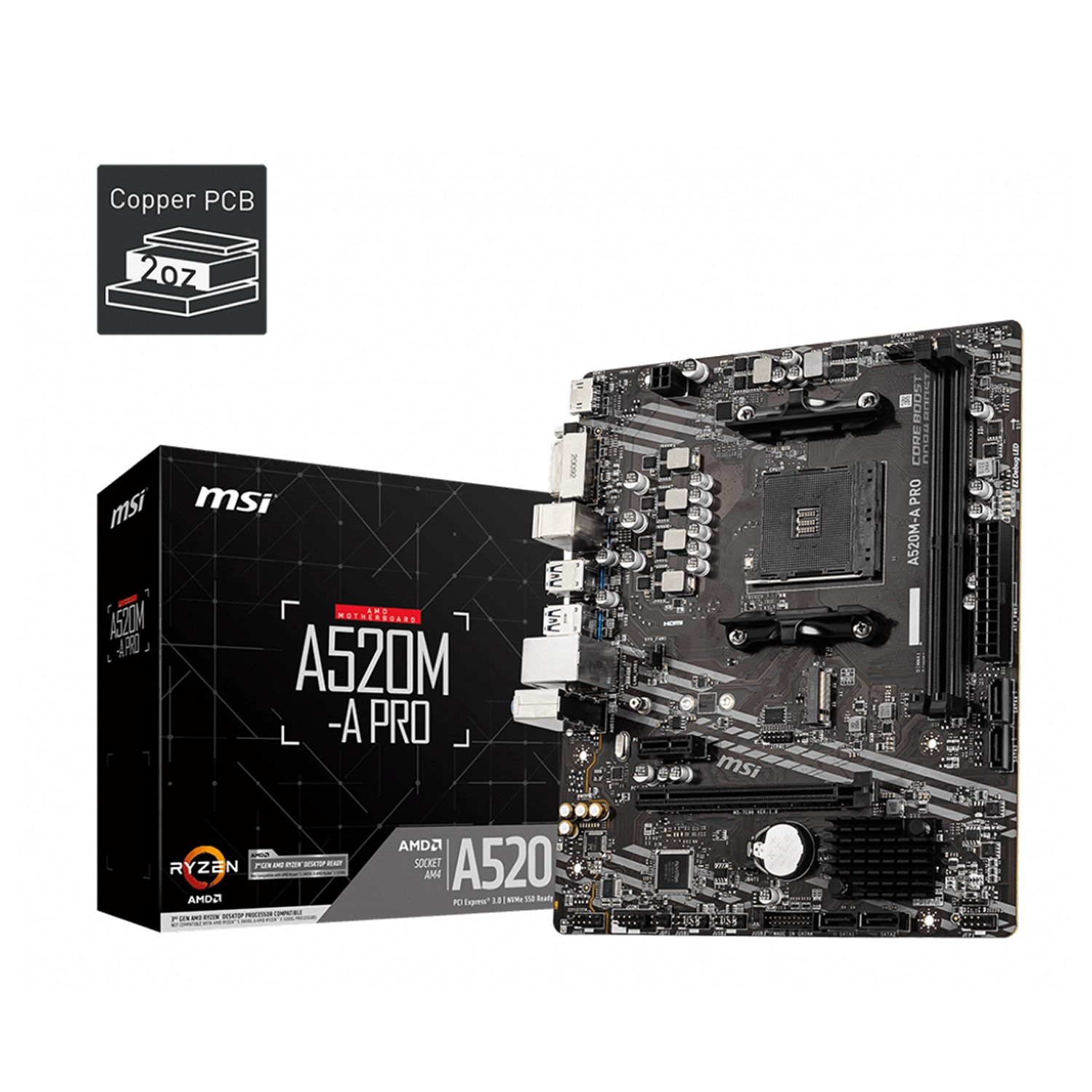 MOTHERBOARD MSI A520M-A PRO AM4 DDR4