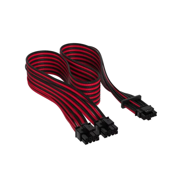 Cable con fundas individuales PCIe Gen 5 12V-2x6 de 600 W y 12 4 patillas con funda individual, Type 4, ROJO/NEGRO