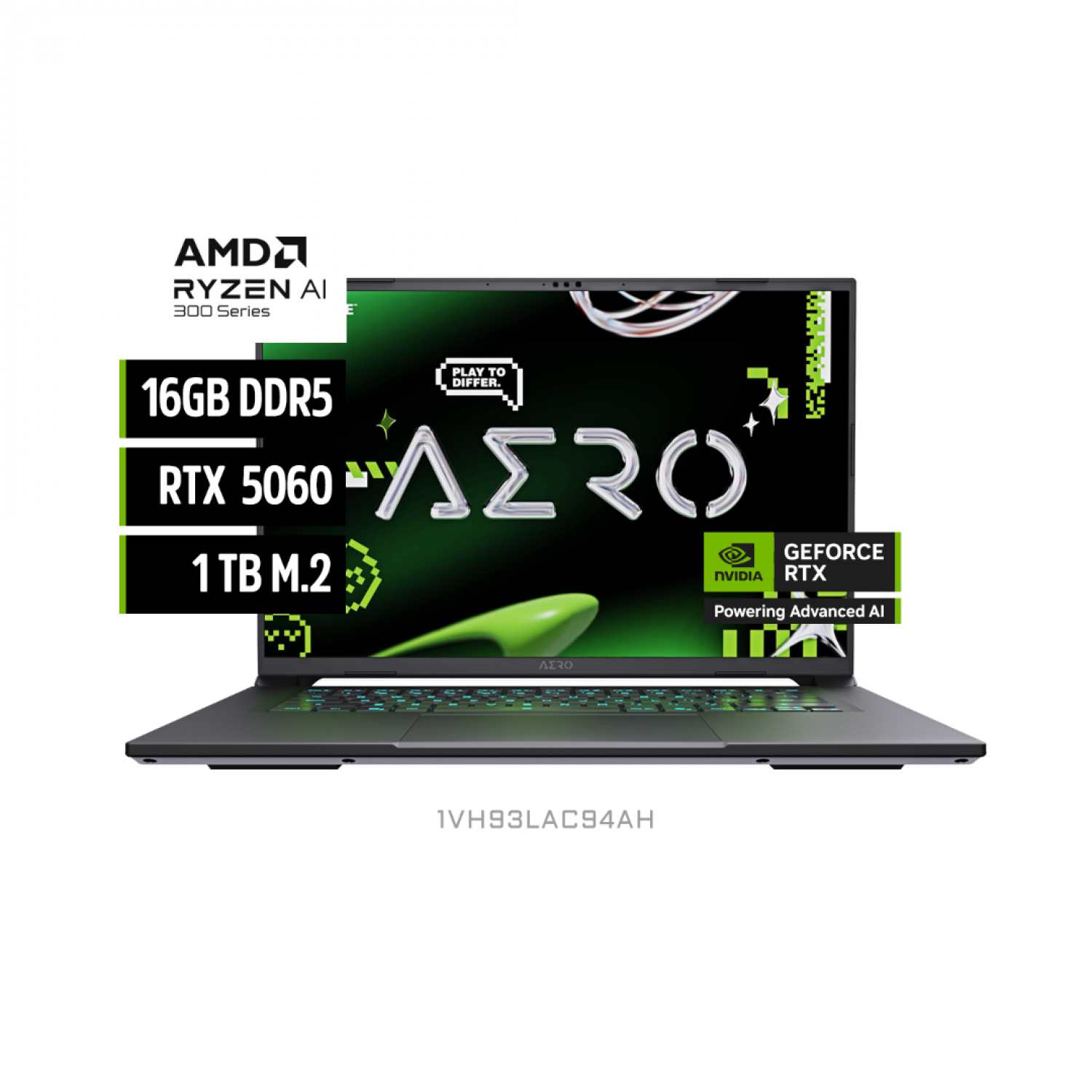 NOTEBOOK GAMER GIGABYTE AERO X16 1V RYZEN AI 7 350 RTX 5060 165HZ DDR5 16GB M2 1TB WIN11 HOME