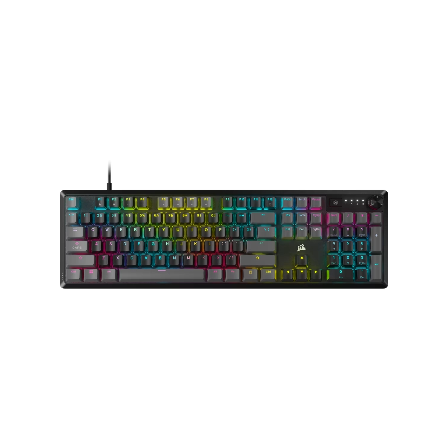 TECLADO GAMER MECÁNICO CORSAIR K70 CORE RGB USB GRIS EN