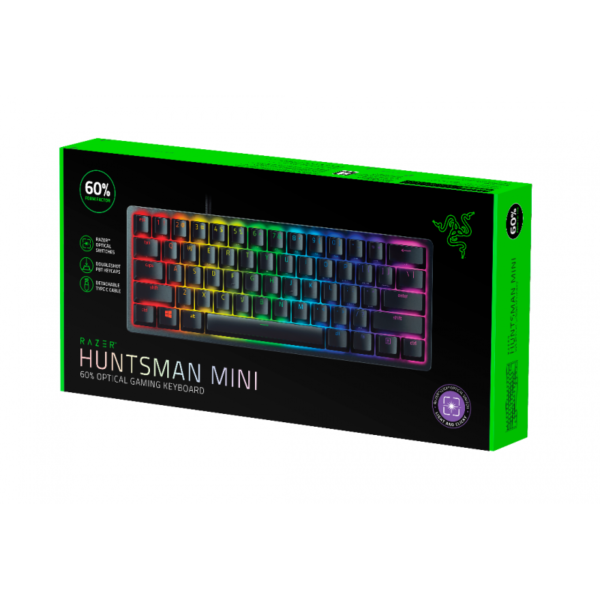 TECLADO GAMER RAZER HUNTSMAN MINI PURPLE-SWITCH CLICKY ESPAÑOL