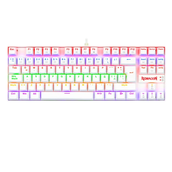 Teclado Redragon Kumara 2 K552 Rainbow Blanco