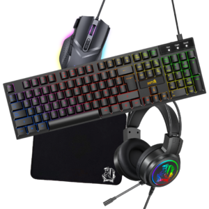 Combo Gamer Raptor Teclado Mecánico 104 teclas + Mouse RGB 7200dpi + Mouse Pad S + Auricular 3.5 (3088)