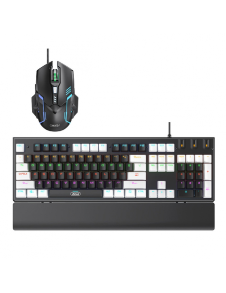 TECLADO + MOUSE USB MECANICO XO-KB-06 +BLANCO