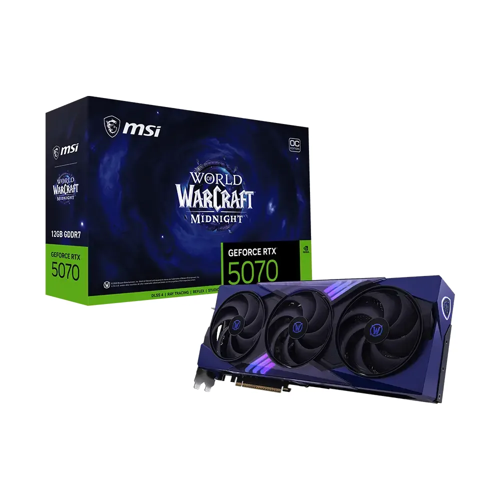 PLACA DE VIDEO 12GB RTX 5070 MSI WORLD OF WARCRAFT OC