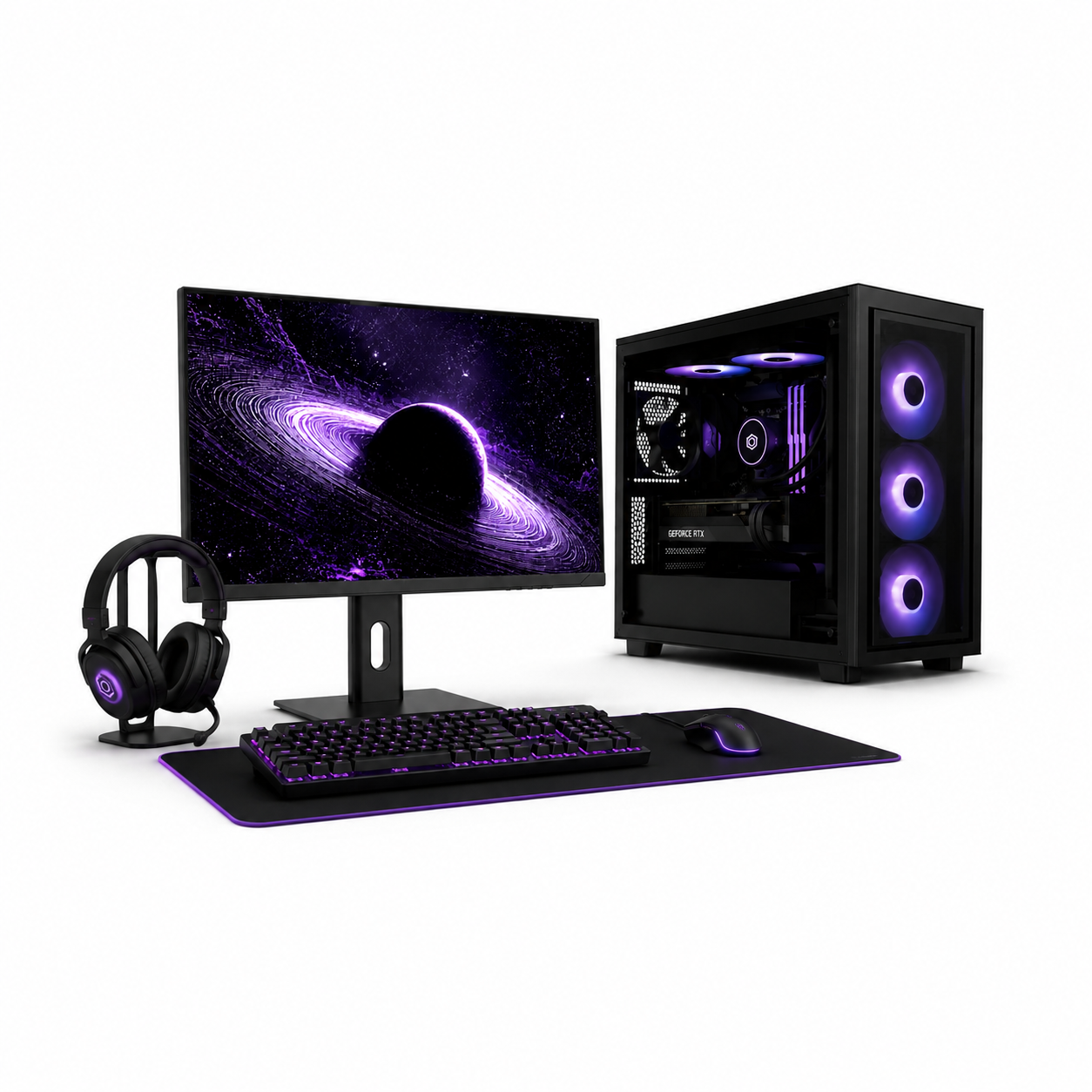 PC GAMER COMPLETA RYZEN 5 8500G A620 16GB SSD480GB 650W 80+ GAB RGB + MONITOR GAMER + COMBO GAMER