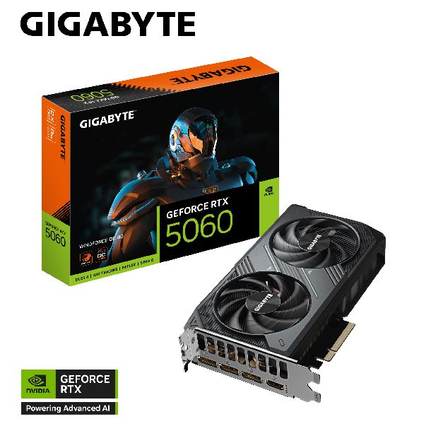 PLACA DE VIDEO NVIDIA 8GB RTX 5060 GIGABYTE WINDFORCE OC