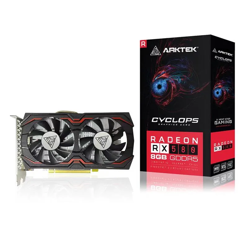 PLACA DE VIDEO ARKTEK RADEON RX 580 DDR5 8GB 256 BIT DUAL FAN
