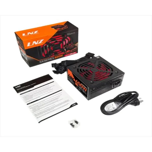 FUENTE PC SENTEY LNZ SX600-TS 600W BLACK COOLER 12CM RED / CABLES FLAT