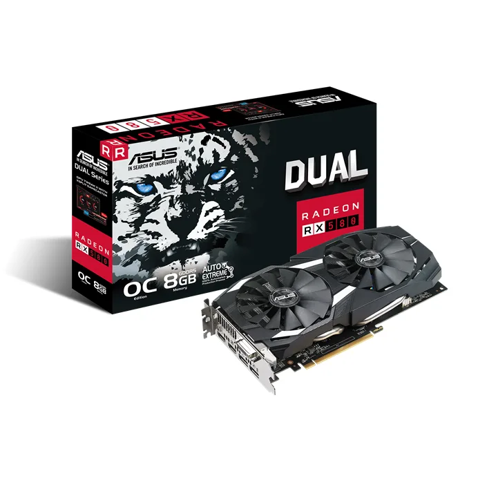PLACA DE VIDEO ASUS DUAL RADEON RX 580 8GB OC GDDR5 OUTLET