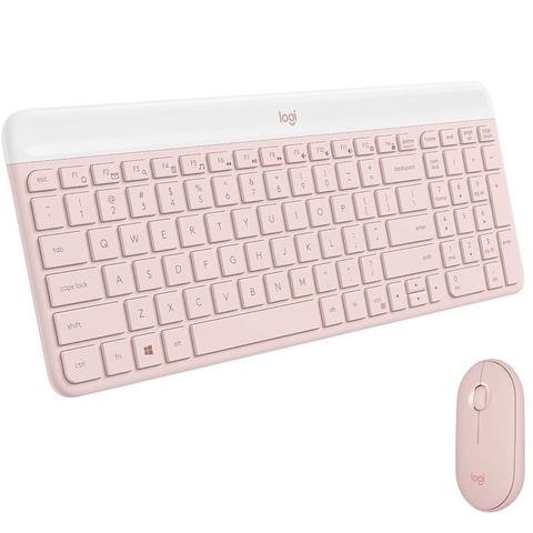 TECLADO+ MOUSE LOGITECH MK470 WIRELESS ROSA