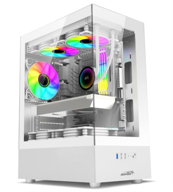 GABINETE SENTEY H10 WHITE + 5 FAN ARGB