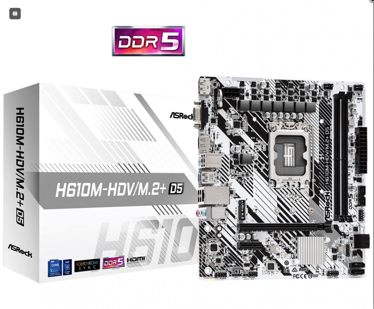 MOTHER ASROCK (LGA1700) H610M-HDV/M.2 D5