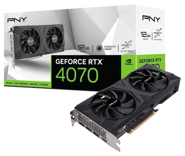 PLACA PNY GEFORCE RTX 4070 12GB VERTO DDR6 DUAL FAN