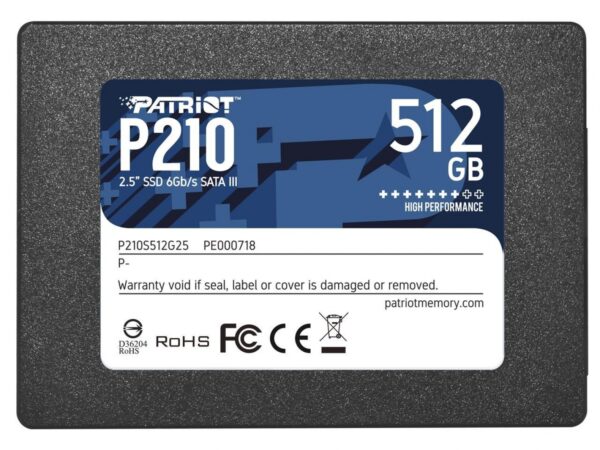 DISCO SSD PATRIOT P210 SOLID 512GB SATA3