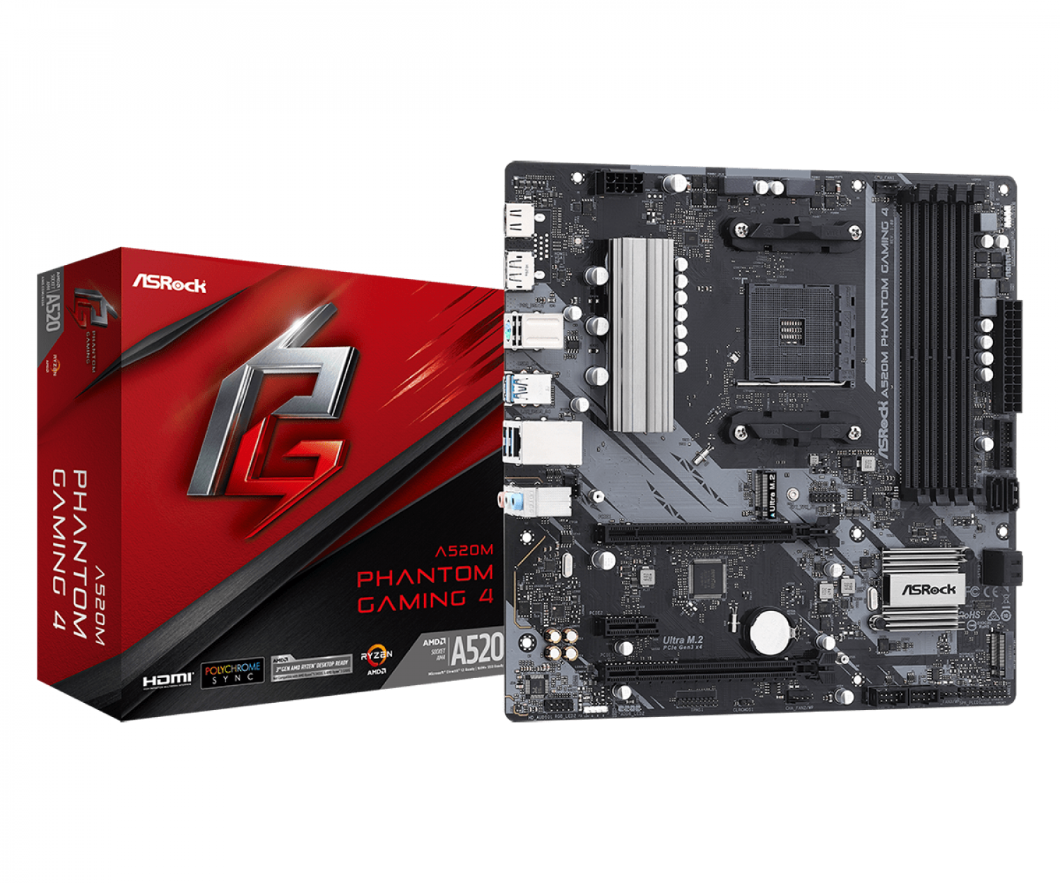 MOTHER ASROCK (AM4) A520M PHANTOM GAMING 4